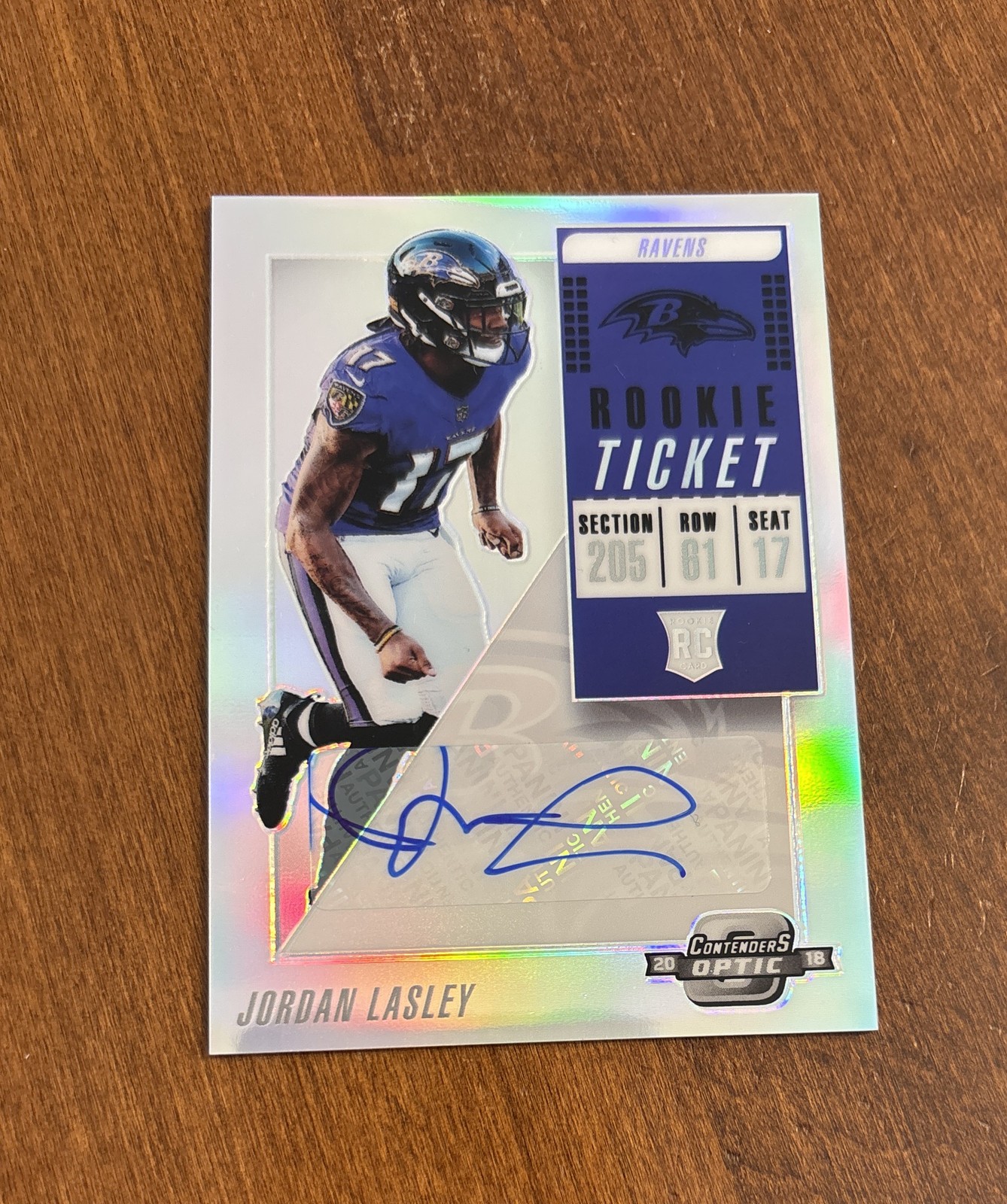 Jordan Lasley Panini Contenders Optic #165 Autograph