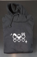 Five Hills Men's M Black Space Pixel Sleeve Prints Quckity Hoodie