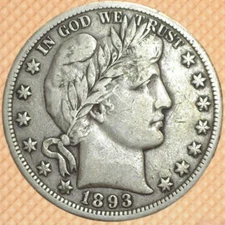 1893 O Barber Half Dollar 50c VF