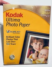 Kodak Ultima Picture Paper For Inkjet Prints 8.5"x 11" Satin Finish (40 Sheets)