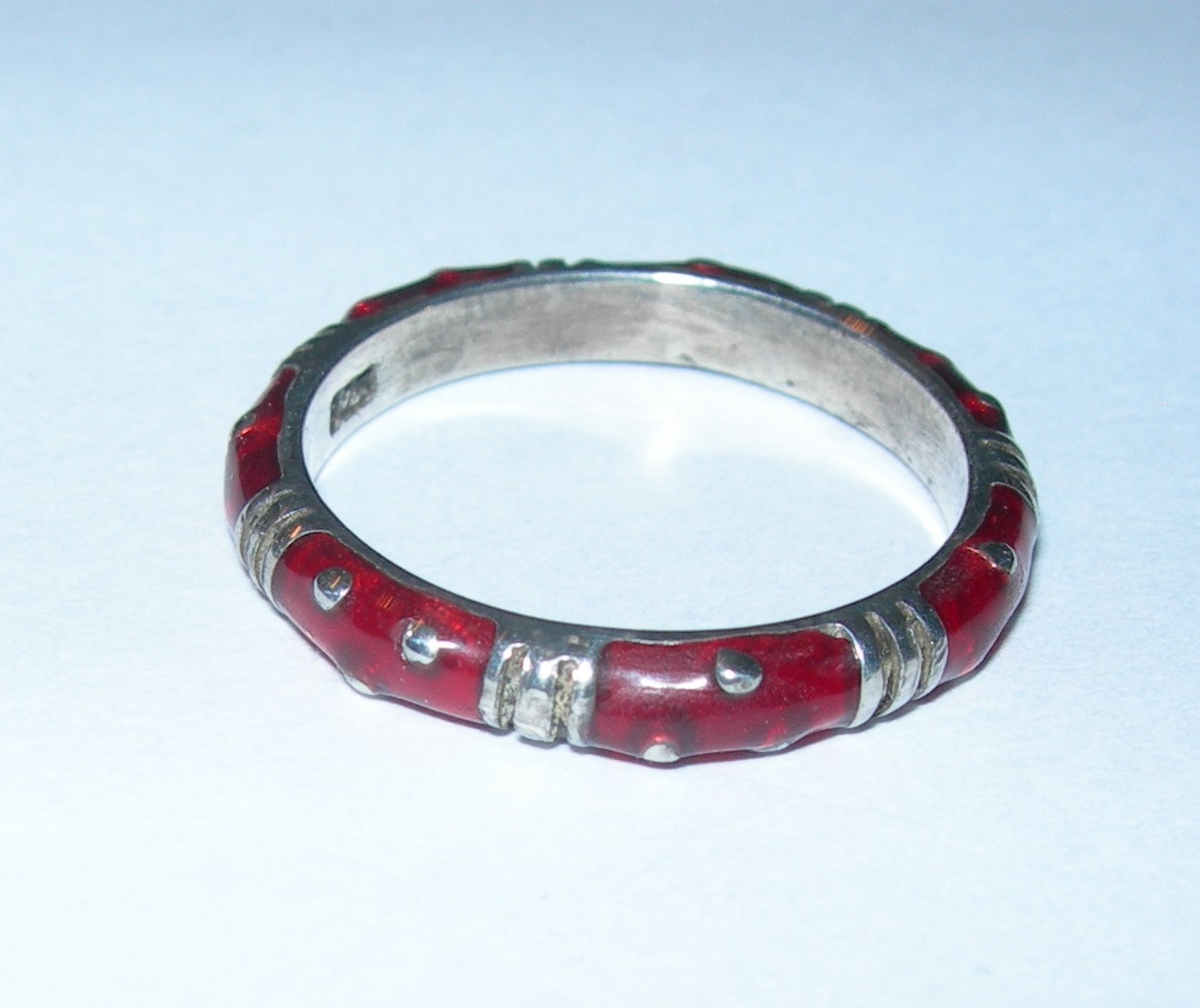 Ruby Treated Sterling Silver 925 Solid  Ring Sz 6 - image 6