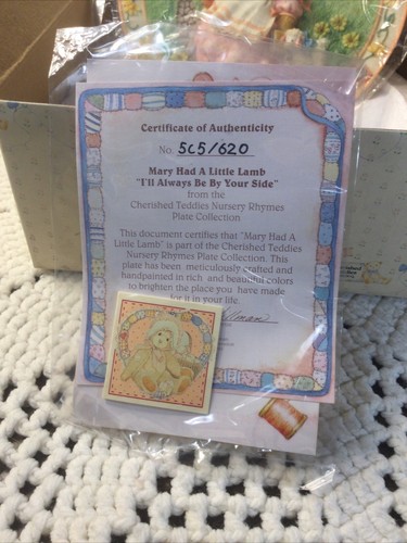 Enesco Cherished Teddies by Priscilla Hillman # 128902 MARY HAD A LITTLE LAMB - Picture 3 of 5