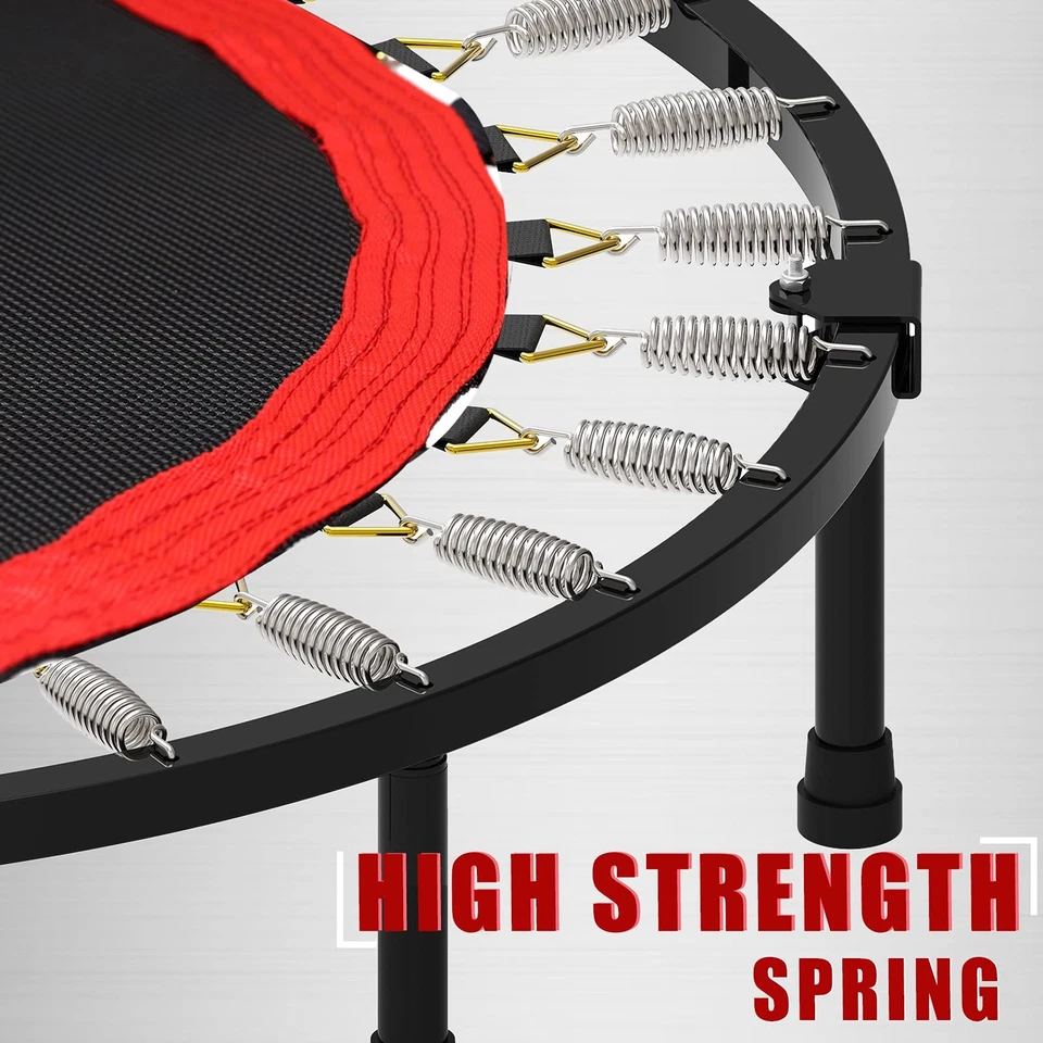 40" Folding Mini Fitness Indoor Exercise Workout Rebounder Trampoline with Ha... - Image 2 of 4