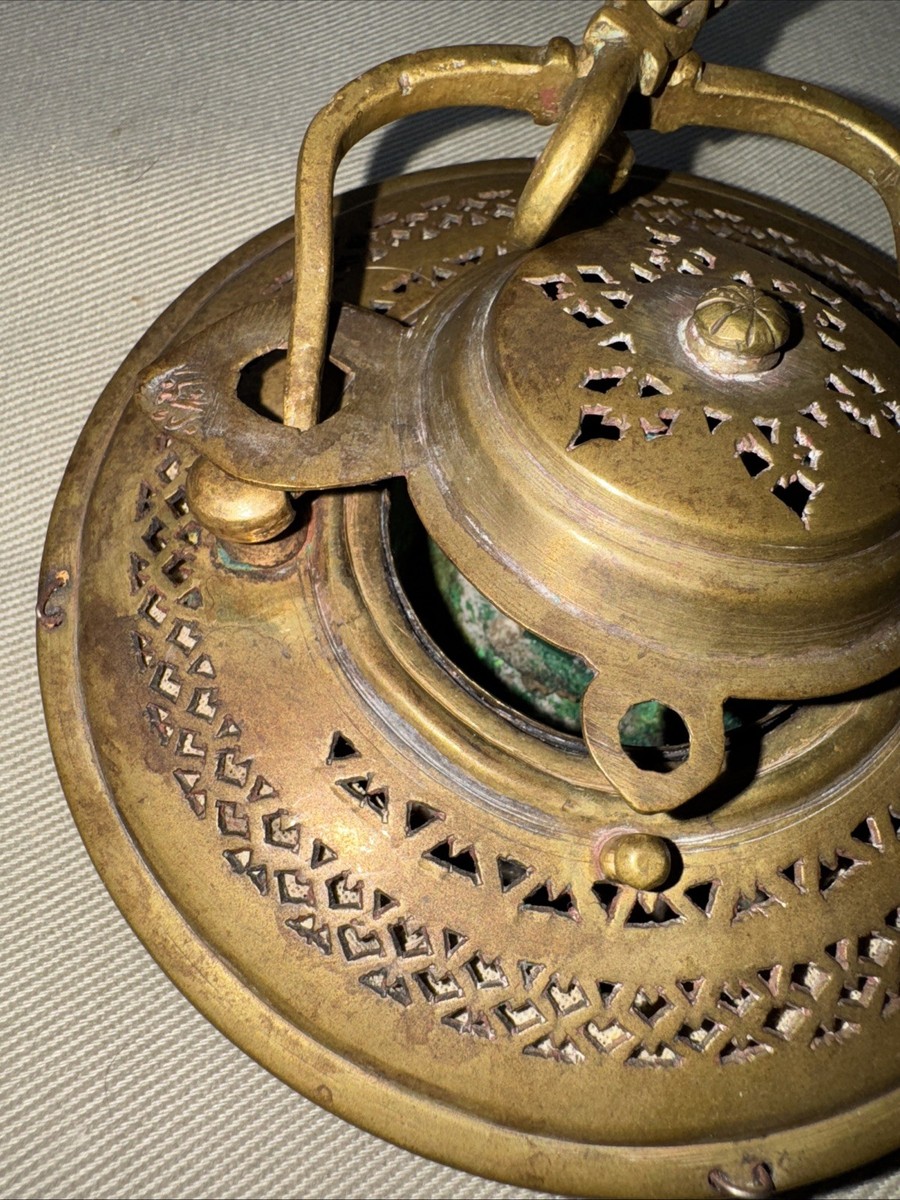 Antique 1850s Turkish Ottoman Arabic Brass Expandable Linen