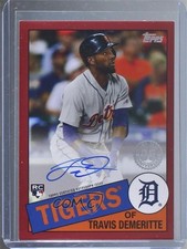 2020 Topps 1985 Topps Baseball Auto Red 18/25 Travis Demeritte #85A-TD Auto dd2