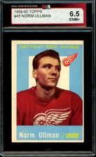 1959-60 TOPPS NHL HOCKEY #45 NORM ULLMAN HOF KSA 6.5 EX-NM + DETROIT RED WINGS