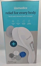 Homedics Hot & Cold  Vibration Hand Held Body Massager Relief 5 Attachment Heads