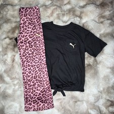 Puma Short Sleeve Tee Flare Leggings 2 Piece Set Outfit Girls Size 5 NWT