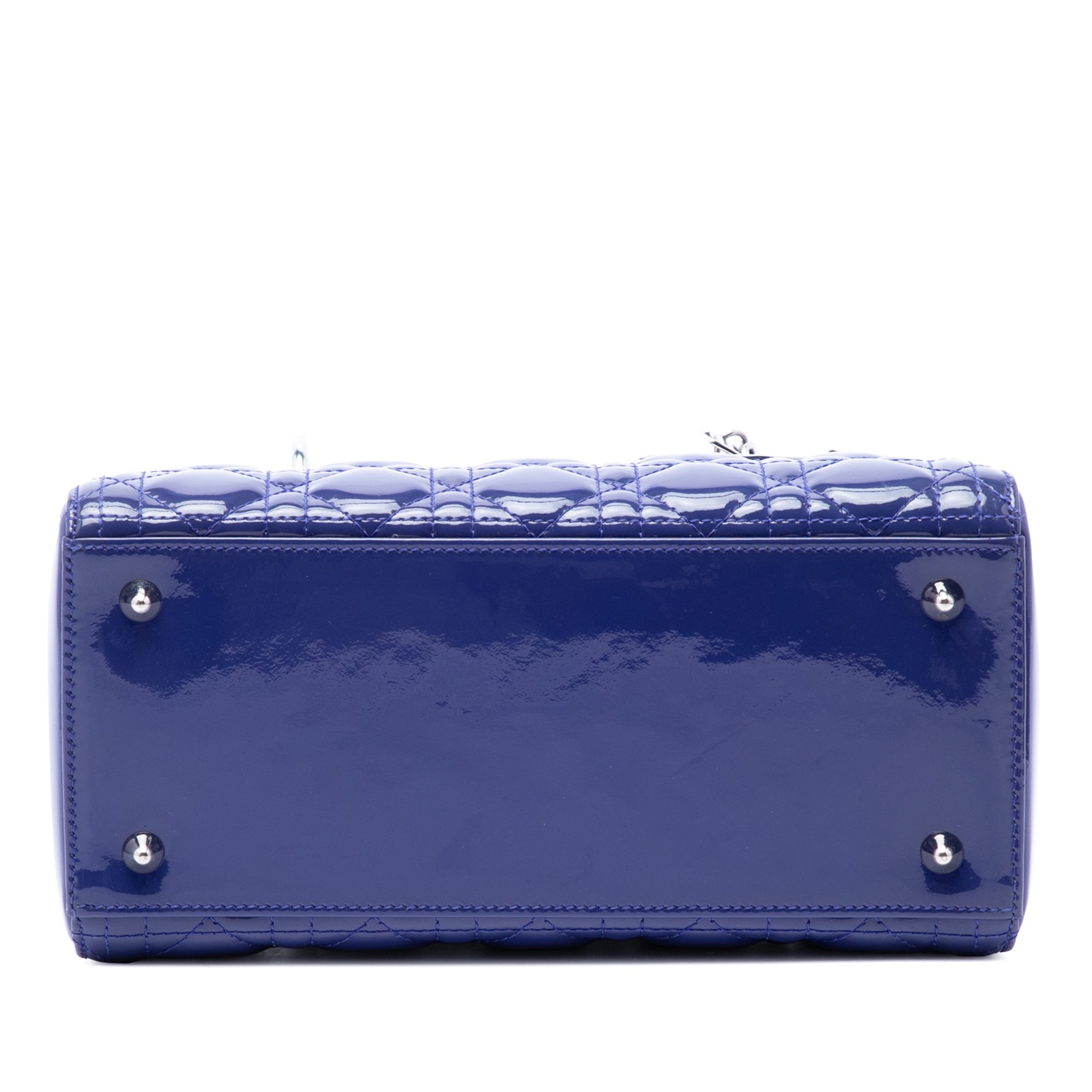 Dior Medium Patent Cannage Lady Pre-Loved Satchel Midnight Blue — image 3
