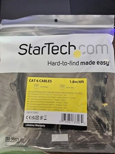 StarTech.com Cat6 Slim Snagless RJ-45 Male Ethernet Patch Cable 6ft Black