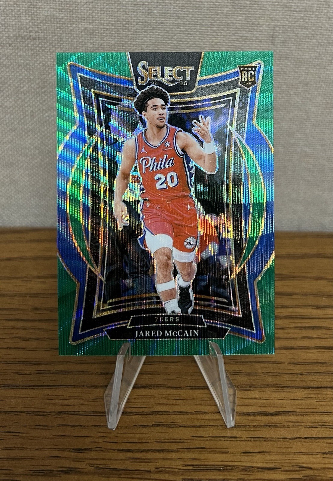 2024-25 Panini Select Jared McCain Concourse Green Wave #50/50 RC Bookend