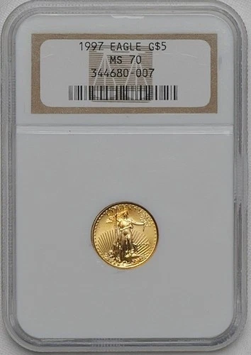 1997 American Gold Eagle G$5 1/10 Oz NGC MS 70