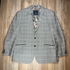 House of Cavani Men?s Grey Check Slim Fit Blazer / EveningJacket Size 50 (1476)