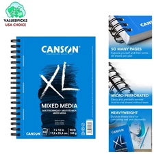 60 Sheet XL Mixed Media Pad - 7x10 inches, Durable Art Paper for All Techniques