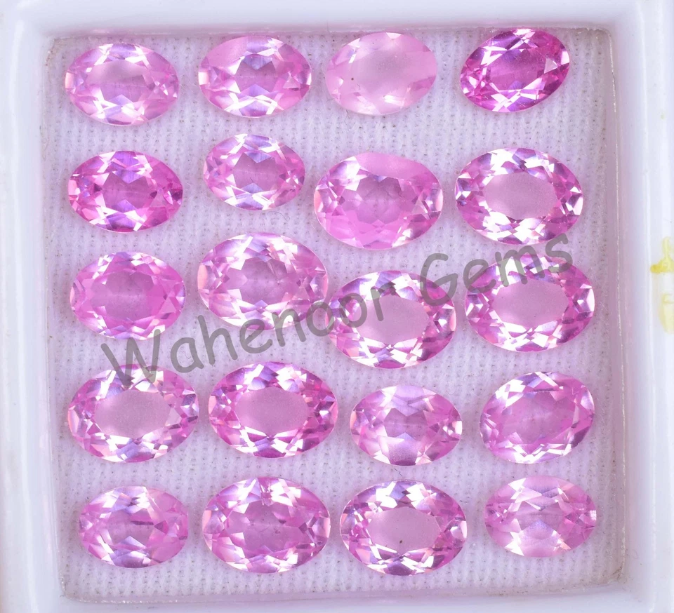 20 Pcs Natural MOGOK Pink Ruby 7.10 mm Oval Certified AAA+ Loose Gemstone - Image 3 of 4