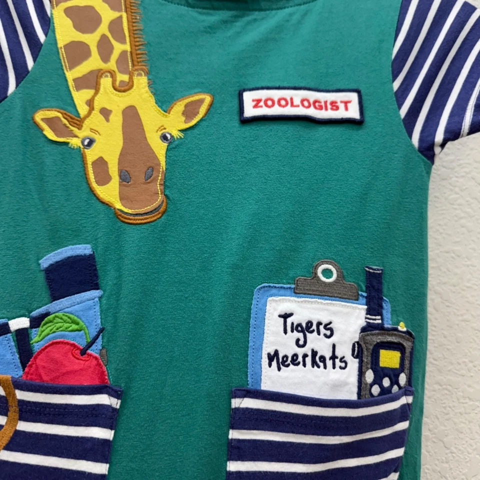 Mini Boden Zoologist Giraffe Applique Tunic Top Girls size 5-6 - Image 3 of 4