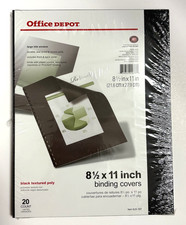 Office Depot Designer Textured Binding Covers, 8.5in. x 11in., Black, Pack of 20