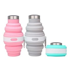 475ml Collapsible Water Bottles Travel Tools Hiking Cups Silicone Drink Cups