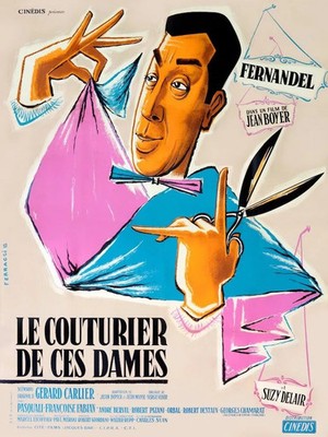 LE COUTURIER DE CES DAMES, FERNANDEL, 1956, REPRO MOVIE POSTER, VINTAGE, HQ,