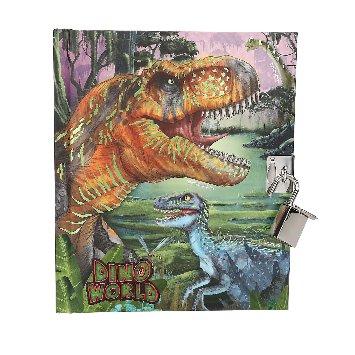 Depesche 13244 Dino World Lockable Diary with Dinosaur Motifs and 192 Pages Line