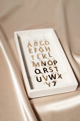 Glatter großer Buchstabe Monogramm Initiale Anhänger (A221)
