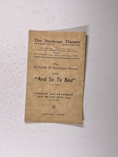 The Stanhope Theatre Programme 'And So To Bed' Goldsmith & Haverstock Players
