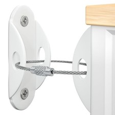 Furniture Anchors 10-Pack Heavy-Duty Baby Proofing Anti Tip White Stainless