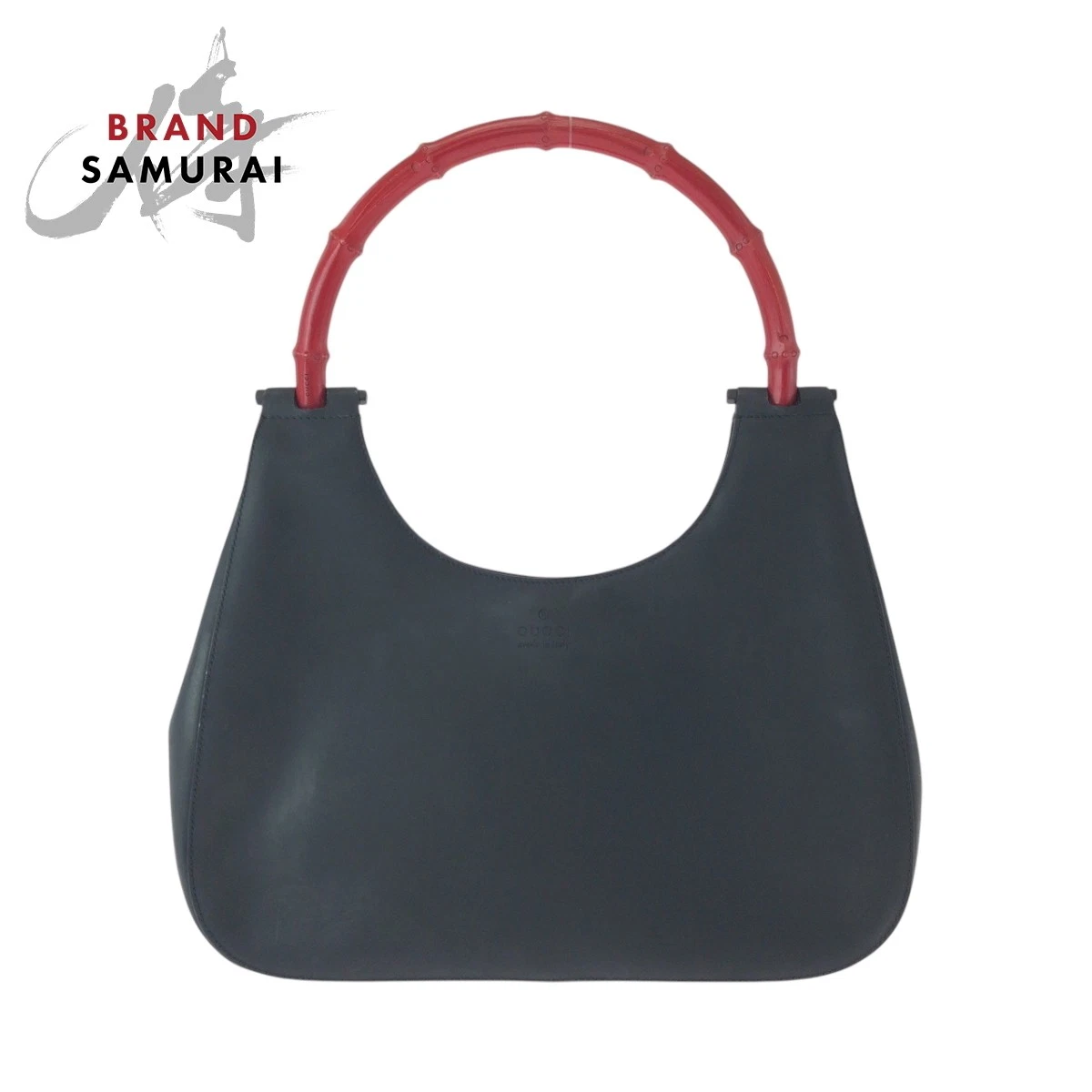 Sac à bandoulière GUCCI bambou noir rouge argent quincaillerie cuir 001 3709
