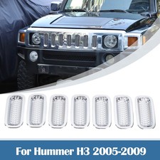 7X Inserto de rejilla delantera Rejilla de malla Cubierta de moldura Borde para Hummer H3 2005-2009 Cromo