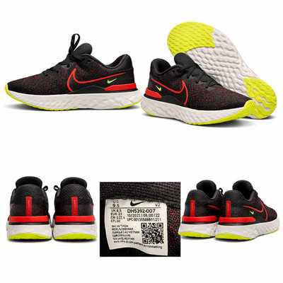 Size 9.5 - Nike React Infinity Run Flyknit 3 Black Siren Red
