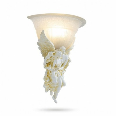 Engel Wandleuchte mit Glasschirm Vintage Engel Wandlampe verziert für Wohnzimmer