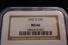 1941-D Washington Silver Quarter NGC MS66