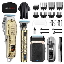 Hair Clippers for Men Professional, Cordless Barber Clipper and T-Blade Beard...