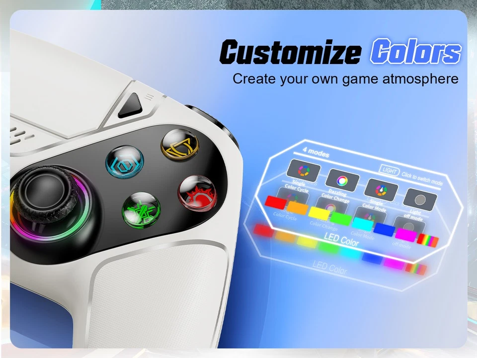 🔥Funciona🔥 Para Sony Playstation 5 PS5 DualSense Controlador Inalámbrico Blanco con Flash Foto 3 de 4