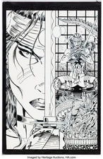 ORIGINAL ART Hari Kari Back Cover / Postcard by Guy Dorian from 1995