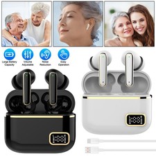Mini Hearing Aid Earbuds Rechargeable w/ Bluetooth Touch Control for Seniors New