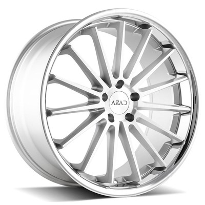F22x9/R22x10.5''Staggered Azad Wheels AZ24 Brushed Face with Chrome SS Lip Rims