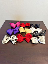 Lot of 10 Girls Hair Bows Grosgrain Ribbon Polka Dot Zebra Colors