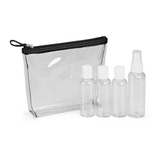 Basics Conair Clear PVC Water Resistant Purse Kit with Travel Bottles, 5-Pack