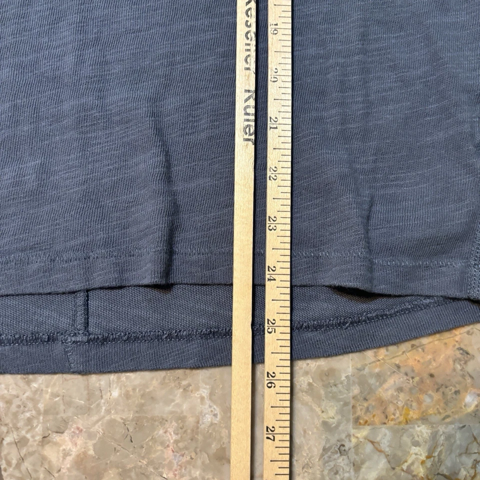 Camisa de trapo y hueso para hombre pequeña azul manga larga Henley algodón peruano salón Foto 4 de 4