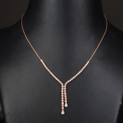 【新品】CDL Eternity Neckless Certified 2.17 CT Natural Diamond modern Tennis Necklace 18