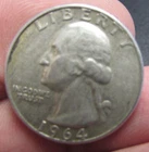 1964-D  WASHINGTON QUARTER - 90% SILVER  - GREAT CONDTION