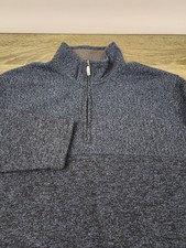 Van Heusen Flex 1/4 Zip Pullover Sweater Men's Large Blue Long Sleeve Polyester