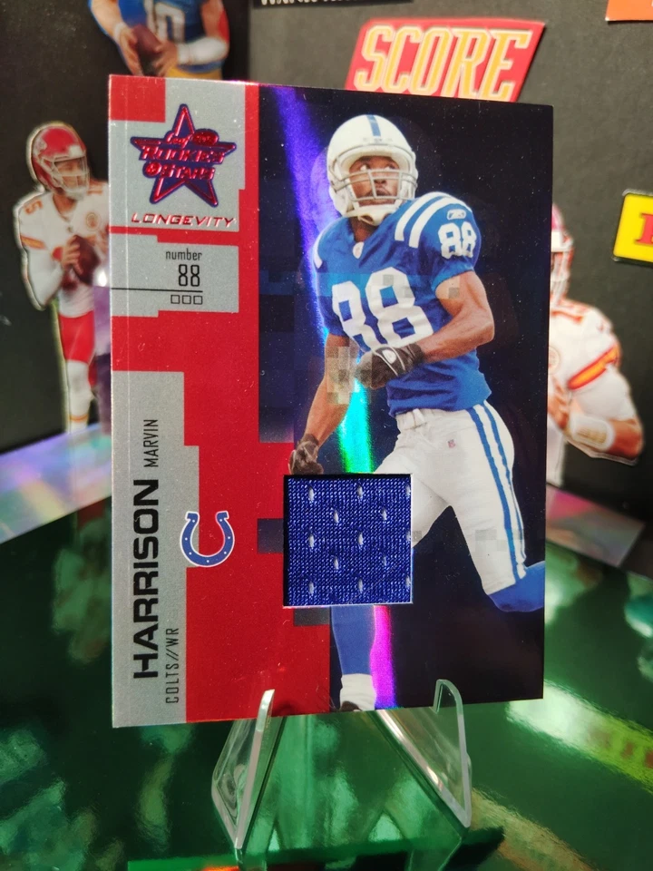 2007 Donruss Leaf Rookies & Stars Football Red/blue patch #82 /250 Marvin... - Image 2 of 4