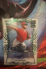 2021 Leaf Trinity - Clear Autographs Sam Bachman #CA-SB3 Green /75 (AU, RC)