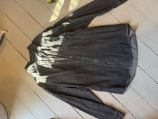 Men  s Size Medium Button Up Casual Denim Cotton Shirt Unisex