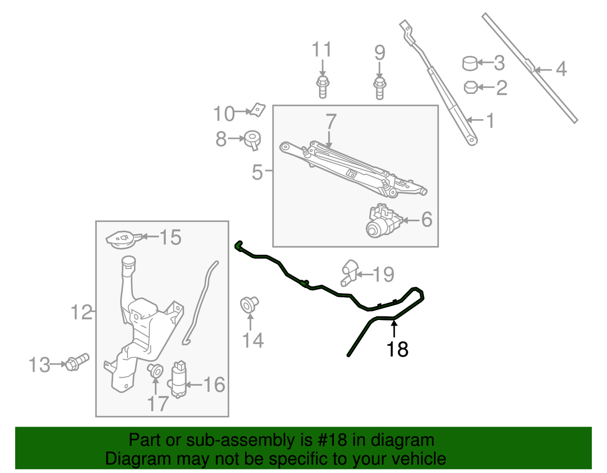 Windページです Ford OEM Windshield Washer Hose BE8Z17K605A Image 17 for