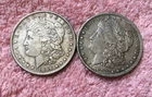 MORGAN SILVER DOLLAR COINS.  LOT OF 2  1892-O-1896-P  CIRCULATED   LOT #    1 -X