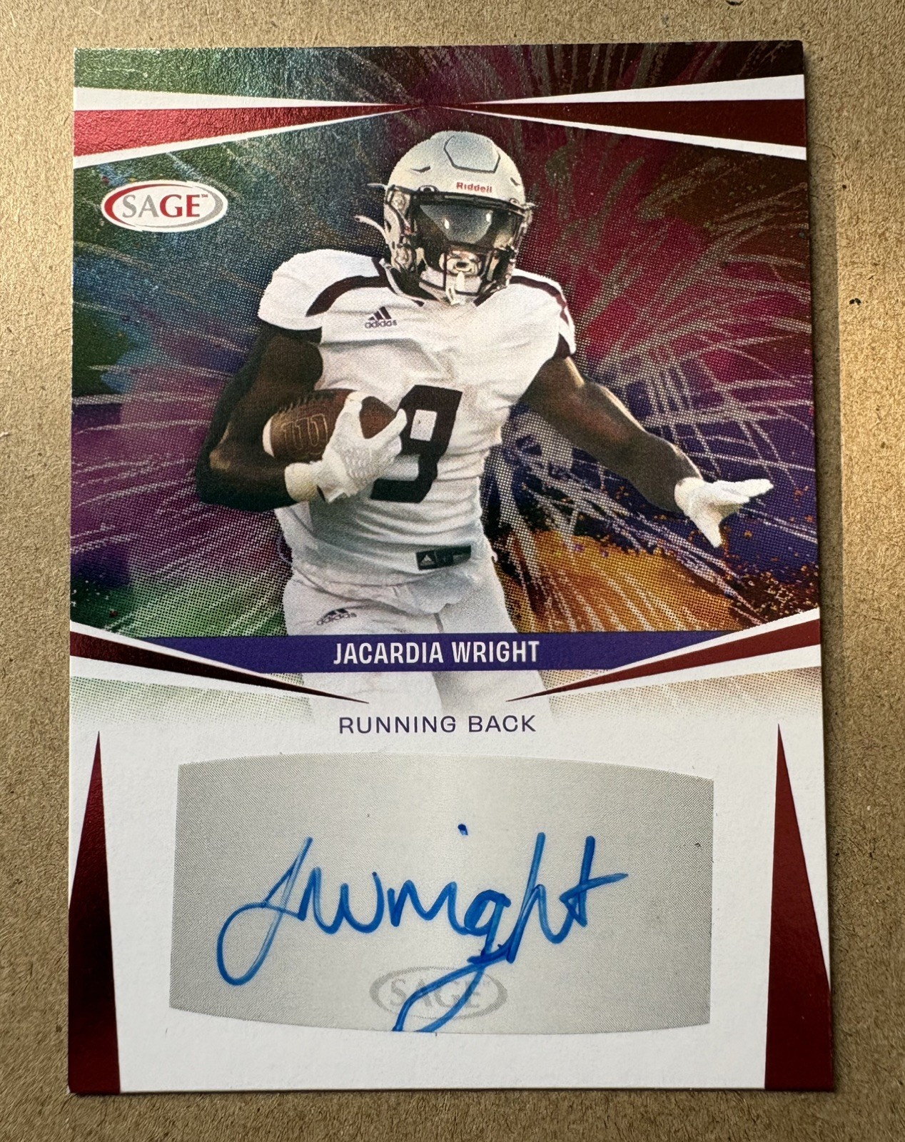 2025 Jacardia Wright SAGE High Series Red Auto Rookie Card #A-JW3 Seahawks