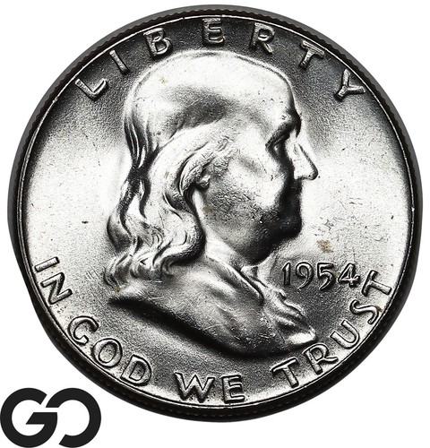 Franklin Half Dollar 1954, glänzende Schönheit